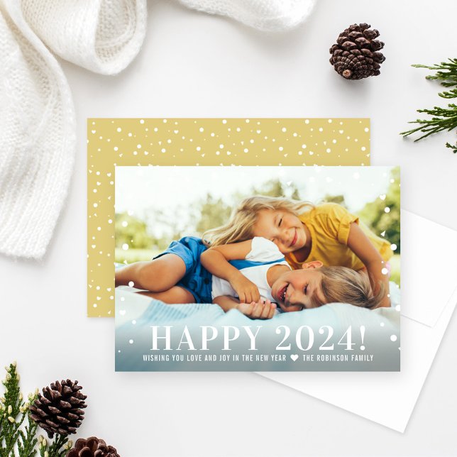 Tarjeta Festiva Fotografía del Confetti de Oro 2024 de Modern Happ (Subido por el creador)