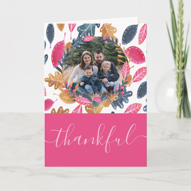 Tarjeta Festiva Fotografía del Día de Acción de Gracias del Patrón (Anverso)