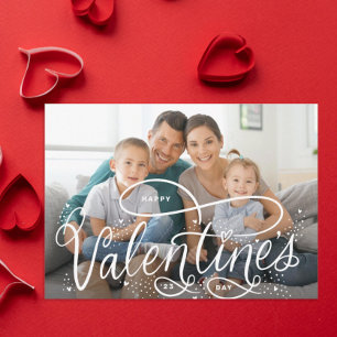 Tarjeta Festiva Fotografía del Día de San Valentín feliz con letra