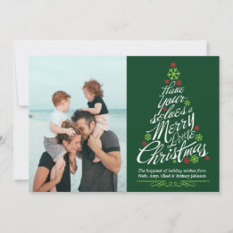 Tarjeta Festiva Fotografía del guión de cálculo de árbol de Navida