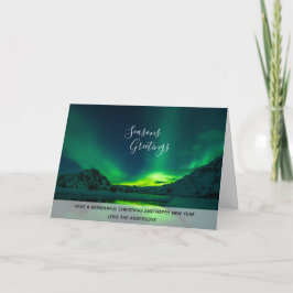 Tarjeta Festiva Fotografía del Norte Iluminaciones Islandia Aurora