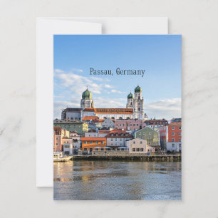 Tarjeta Festiva fotografía del paisaje urbano de Passau, Alemania