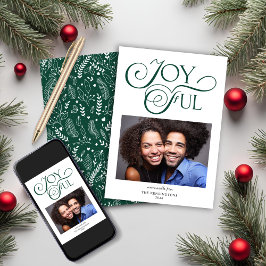 Tarjeta Festiva Fotografía del patrón verde esmeralda de Navidades