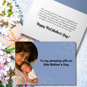 Tarjeta Festiva Fotografía del primer Día de la Madre Juntos