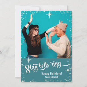 Tarjeta Festiva Fotografía divertida de festividades de Slay Bells