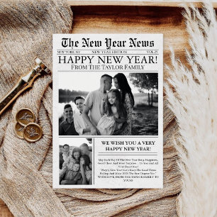 Tarjeta Festiva Fotografía divertida única del periódico Photo2025