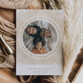 Tarjeta Festiva Fotografía dorada de marco de sol Art Deco