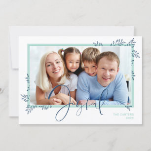 Tarjeta Festiva FOTOGRAFÍA elegante menta botánica alegre
