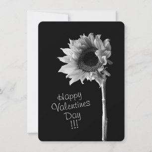Tarjeta Festiva Fotografía en blanco y negro de girasol