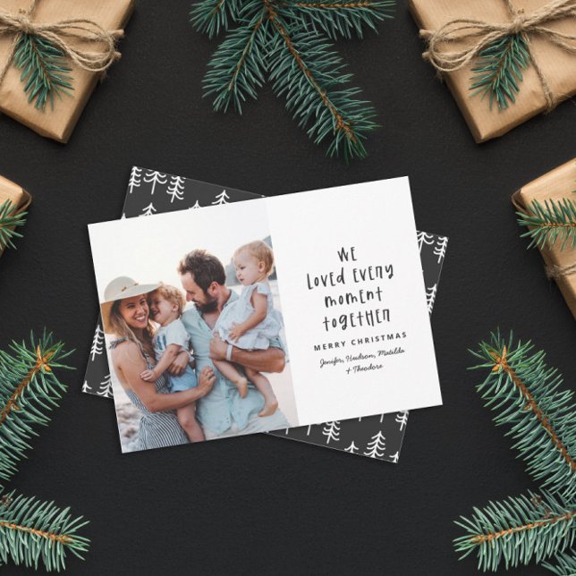 Tarjeta Festiva Fotografía familiar moderna, mínima en tipografía (Subido por el creador)