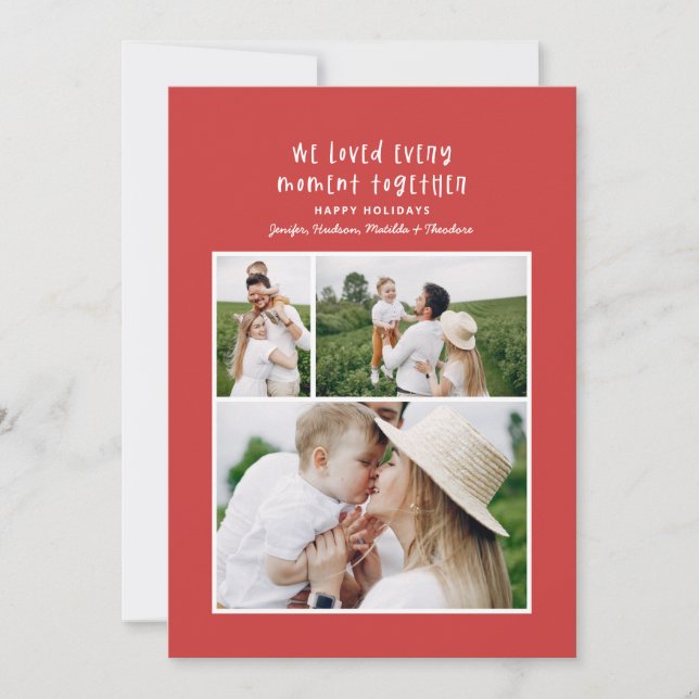 Tarjeta Festiva Fotografía familiar moderna, mínima en tipografía (Anverso)