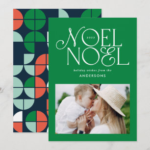 Tarjeta Festiva Fotografía geométrica de los Navidades noel brilla