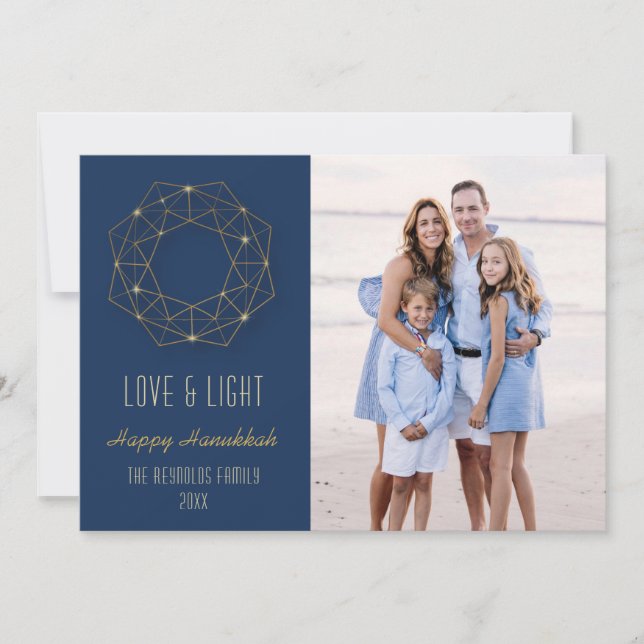 Tarjeta Festiva Fotografía geométrica de Wreath (Anverso)