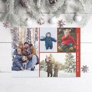 Tarjeta Festiva Fotografía mínima de collage