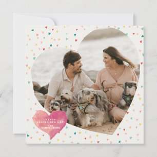 Tarjeta Festiva Fotografía modelada por el corazón moderno Feliz D