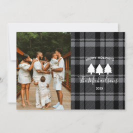 Tarjeta Festiva Fotografía moderna de color gris oscuro y negro