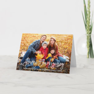 Tarjeta Festiva Fotografía moderna de la familia de Acción de Grac
