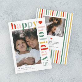 Tarjeta Festiva Fotografía moderna de tipografía colorida