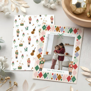 Tarjeta Festiva Fotografía moderna del patrón de diamante de arglo