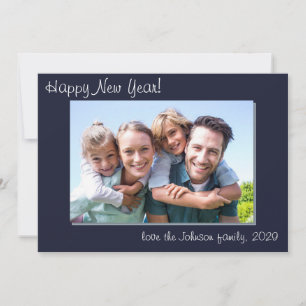 Tarjeta Festiva Fotografía: Moderna familia simple Feliz Año Nuevo