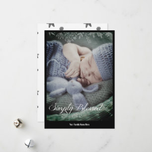 Tarjeta Festiva Fotografía moderna simple Simplemente bendecido