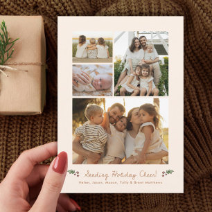 Tarjeta Festiva Fotografía multifoto del feriado que envía Cheer I
