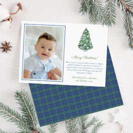 Tarjeta Festiva Fotografía navideña del Ornamentos del Preppy Ging