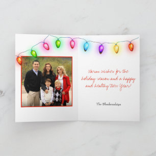 Tarjeta Festiva Fotografía personalizado Arbol Blanco Ornamento Lu