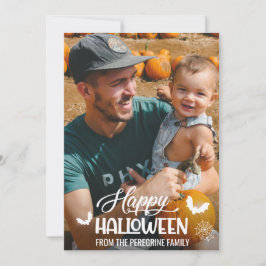 Tarjeta Festiva Fotografía Personalizado "Feliz Halloween"