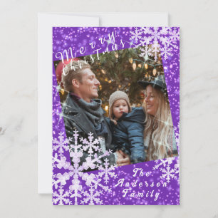 Tarjeta Festiva Fotografía Purple De Los Lagos De Nieve