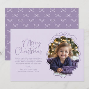 Tarjeta Festiva Fotografía retro ondulada Pastel Purple Lavender