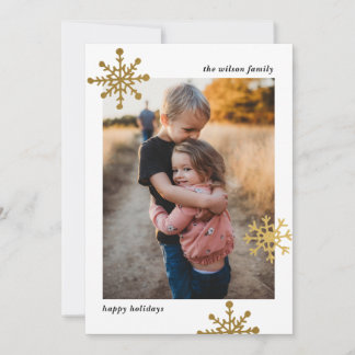 Tarjeta Festiva Fotografía simple y moderna de copo de nieve