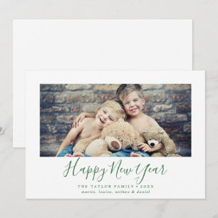 Tarjeta Festiva Fotografía verde minimalista feliz Año Nuevo