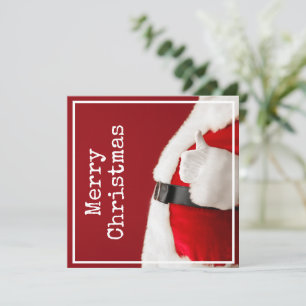 Tarjeta Festiva Fotografía vintage de Santa Claus con texto de máq
