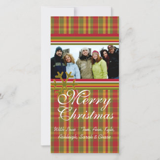 Tarjeta Festiva Fotografías de la familia de las fiestas de Snowfl