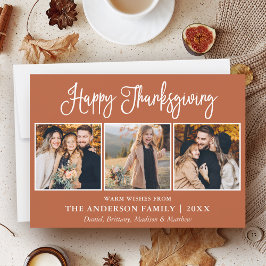 Tarjeta Festiva Fotografías del Día de Acción de Gracias Terracott