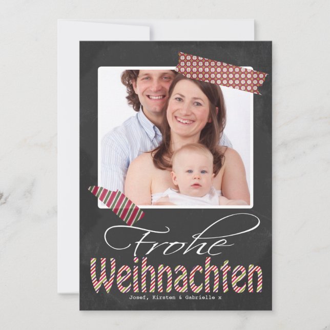 Tarjeta Festiva Fotograma De Fotos De Weihnachten Y Cinta Falsa (Anverso)