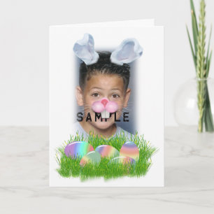 Tarjeta Festiva Fotograma fotográfico de Conejo de Pascua (Orejas 