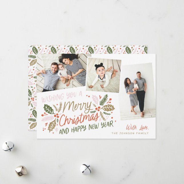 Tarjeta Festiva Fotograma múltiple de instantánea inclinada de hol (Anverso/Reverso In Situ)