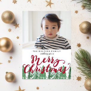 Tarjeta Festiva Fotomía navideña de los pinos navideños