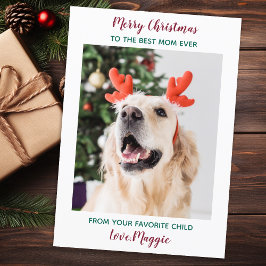 Tarjeta Festiva Fotomía personalizada de merry Christmas Dog Mom M