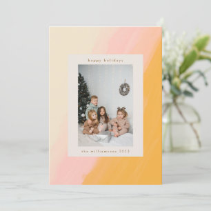 Tarjeta Festiva Fotomodernista Boho Acuarela Rosa Amarillo