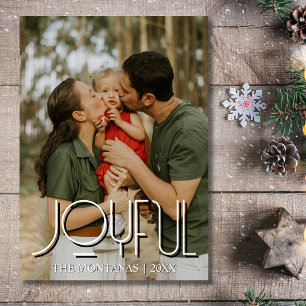 Tarjeta Festiva Fotos alegres de la familia navideña moderna en gr