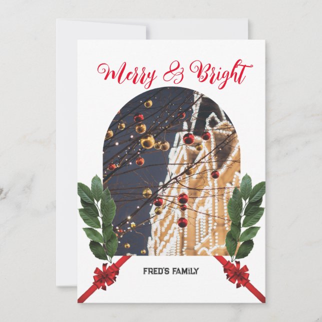 Tarjeta Festiva Fotos artísticas elegantes navidades alegres (Anverso)