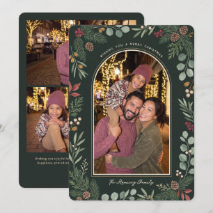 Tarjeta Festiva Fotos Botánicas Elegantes de Familias de Siempre V