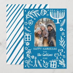 Tarjeta Festiva Fotos caprichosas de Hanukkah con arco personaliza