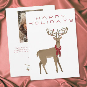 Tarjeta Festiva Fotos caprichosas de renos para felices fiestas