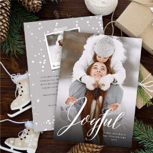 Tarjeta Festiva Fotos clásicas de Navidades de guiones blancos de