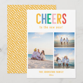 Tarjeta Festiva Fotos coloridas de Año Nuevo de CHEERS