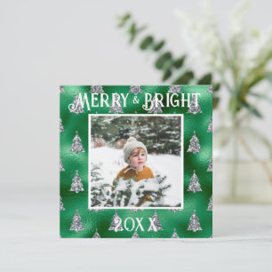 Tarjeta Festiva Fotos con Brillo Metálico Alegre y Brillante